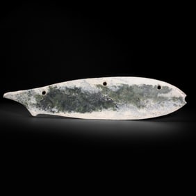 CHINESE NEOLITHIC QIJIA CULTURE THREE CONFUCIUS JADE AXE