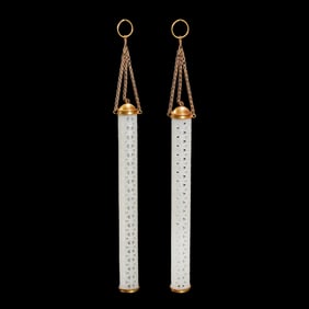 A PAIR OF WHITE JADE ORNAMENTS FROM LIAO DYNASTY