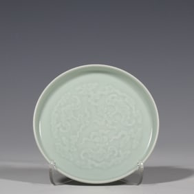 QING DYNASTY, CHINA DAOGUANG PERIOD BLUE GLAZE PLATE