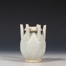 BLUE GLAZE SIX-HOLE VASE OF HUTIAN WARE, SOUTHERN SONG DYNASTY, CHINA
