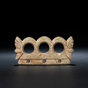 CHINESE HONGSHAN PERIOD HONGSHAN CULTURE THREE-HOLE DIVINE MAN WARE