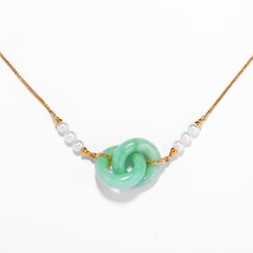 18K GOLD JADE COLLAR