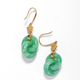 18K GOLD EMERALD EARRINGS