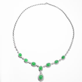 18K GOLD JADE COLLAR