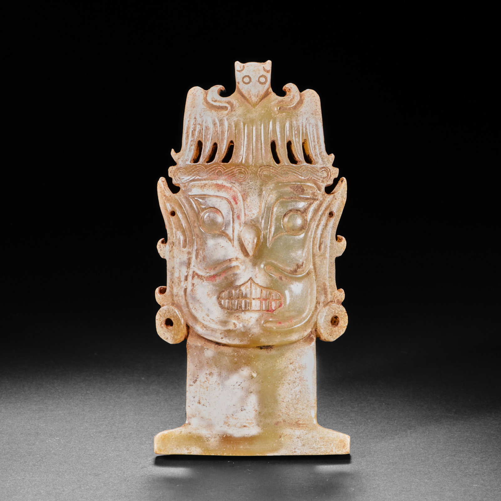 Jade Man Noodles from the Shang and Zhou Dynasties in China: H. 9.5 cm. W. 4.3 cm. Weight 81 gram.