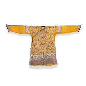 Chinese Qing Dynasty brocade dragon robe