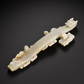 Chinese Han Dynasty Jade Dragon Belt Hook