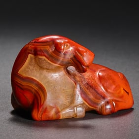 Chinese Warring States Period Red Agate Horse