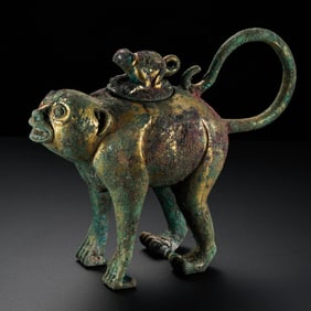 Chinese Han Dynasty Gilded Bronze Incense Burner