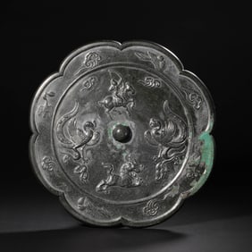 Chinese Tang Dynasty Diamond-shaped Bronze Mirror