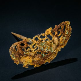 Chinese Han Dynasty Gilded Phoenix Hairpin