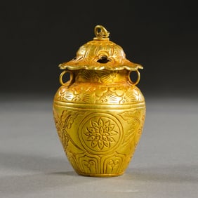 Chinese Tang Dynasty Pure Gold Covered Jar