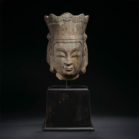 Chinese Northern Wei Dynasty Bluestone Buddha Head