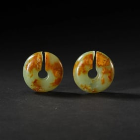 A pair of jade artifacts from the Hongshan culture of China’s Hongshan period