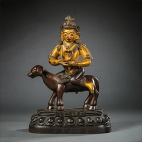 Partially Gilded Bronze Buddha Statue from the Qianlong Period of the Qing Dynasty, China