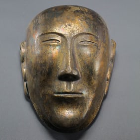 Chinese Liao Dynasty Gilded Bronze Mask