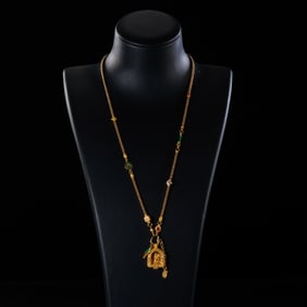 Chinese Tang Dynasty Pure Gold Necklace