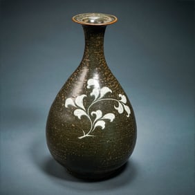 Korean Goryeo Celadon Flower Pattern Jade Pot Spring Vase