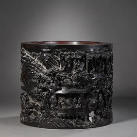 Chinese Qing Dynasty Wooden Brush Holder