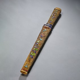Chinese Qing Dynasty Silver Gilded Dagger