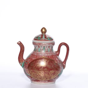 Chinese Ming Dynasty Jiajing period gilded teapot