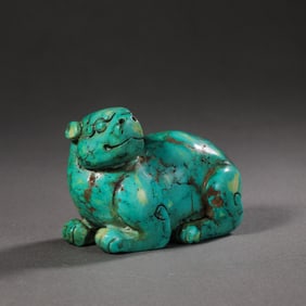 Chinese Han Dynasty Turquoise Auspicious Beasts