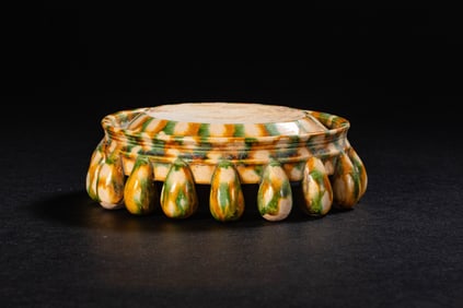 Chinese Tang Dynasty Tri-color Water Drop Biyong Inkstone