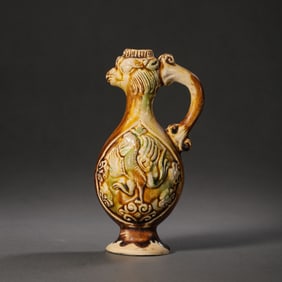 Chinese Tang Dynasty Tri-color Chicken Head Ewer