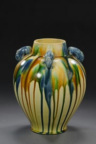 Chinese Tang Dynasty three-color hanging basket four-chain jar