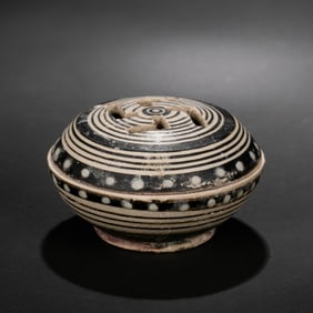 Chinese Southern Song Dynasty Jizhou Kiln Line Stripe Incense Burner