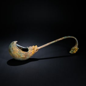 Chinese Han Dynasty Gilded Bronze Spoon