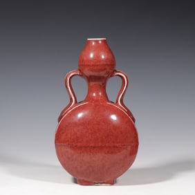 Chinese Ming Xuande period red glaze gourd bottle