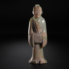 Chinese Han Dynasty Jade Figure Standing
