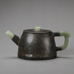 Chinese Qing Dynasty pure tin teapot
