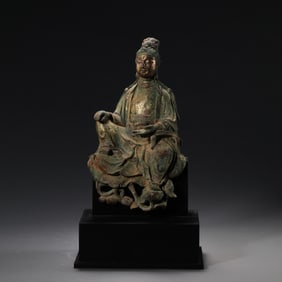 A Chinese Northern Wei Dynasty Gilt-Bronze Seated Buddha