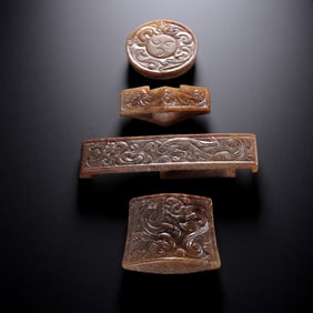 A set of Chinese Han Dynasty jade sword ornaments