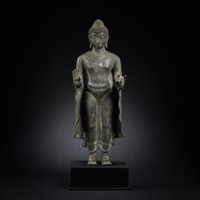 Bronze Buddha Standing Statue from West Asia, China