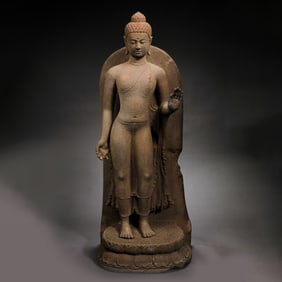 Stone statue of Buddha in Western Asia