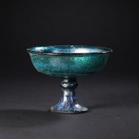 Chinese Han Dynasty glazed high-footed cup