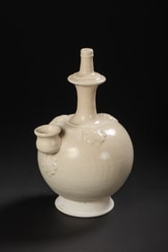White glaze flower-patterned vase from Gongxian kiln, Tang Dynasty, China
