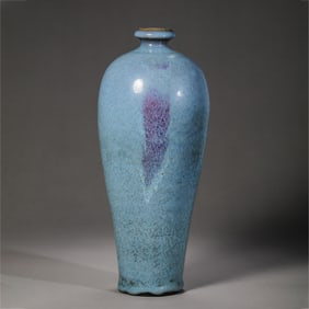 Chinese Northern Song Dynasty Jun kiln sky blue glaze hanging red plum vase
