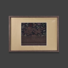 Chinese Ming Dynasty Brocade Dragon Pattern Hanging Screen