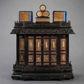 Chinese Qing Dynasty Agarwood Treasure Cabinet