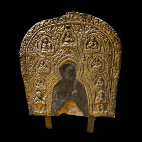 Chinese Ming Dynasty Gilded Bronze Buddha Halo