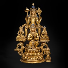 Chinese Ming Dynasty Gilded Bronze Seated Buddha