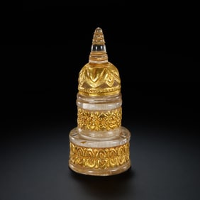 Pure gold crystal stupa from the Tang Dynasty, China