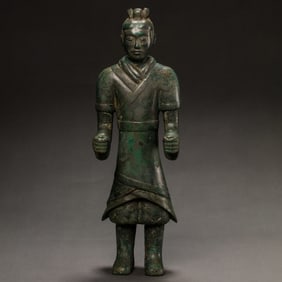 Chinese Han Dynasty bronze standing figure