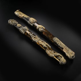 A pair of Japanese dragon and phoenix swords