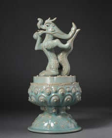 Korean Goryeo Celadon Dragon Shape Incense Burner