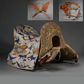 Chinese Qing Dynasty Gilded Bronze Saddle